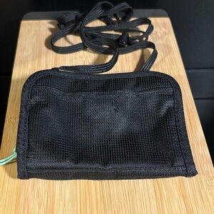 L.L. Bean Black Crossbody Bag with Floral Lining